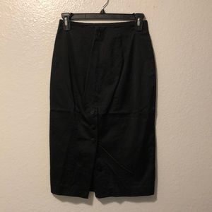 Bebe Size 0 black silk pencil skirt
